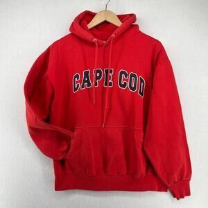 CAPE COD Hoodie Adult M Mass Nantucket Chatham Fleece Sweatshirt Pullover Red